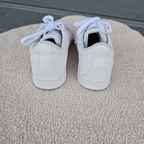 Adidas VL Court Based Shoes Sneakers White With Pink Stripes Women's Sz 9.5 - Picture 7 of 15